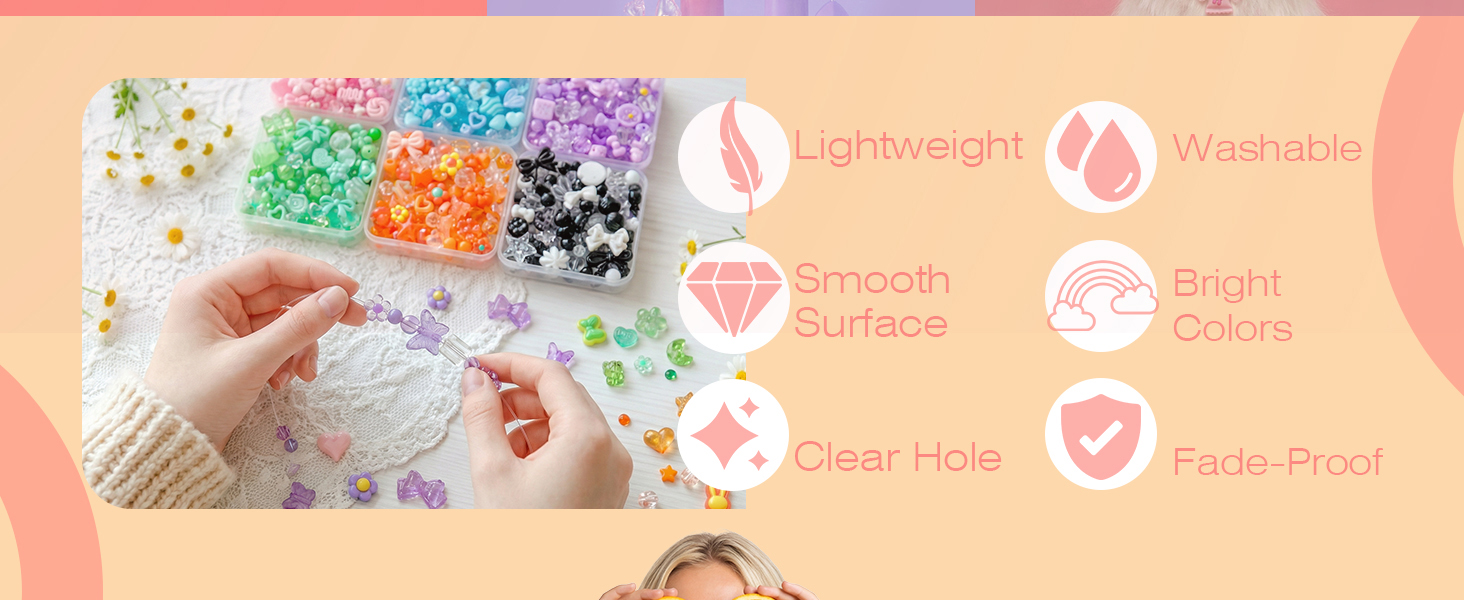 Jewelry Making Crafts Kawaii Bow Star Flower Assorted Beads