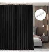 RYB HOME Room Divider Curtain Set with Ceiling Track, Privacy Blackout Curtain for Bedroom/Living...