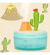 Cactus Mini Humidifier, Cute Desktop Humidifiers for Bedroom, 320ml Portable Small Cool Mist Humi...