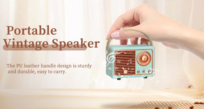 Portable Bluetooth Speaker Retro, Easy to Carry