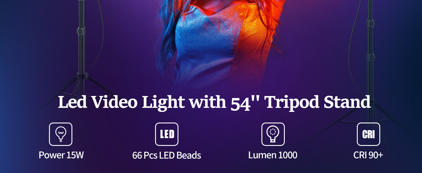 Led Video Light with 54’’ Tripod Stand
