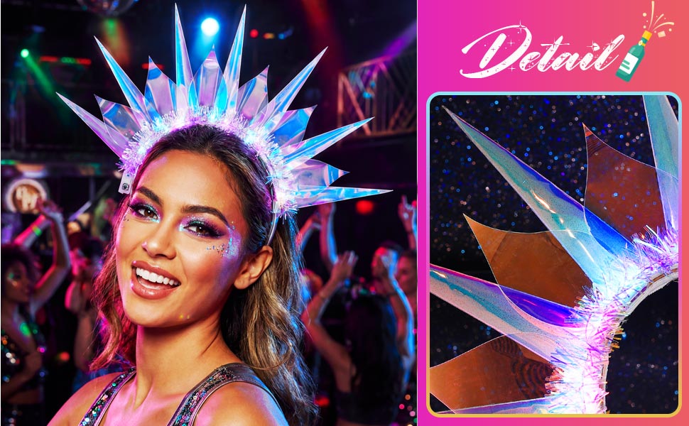 light up rave headbands for women light up crown for women led crown headbands