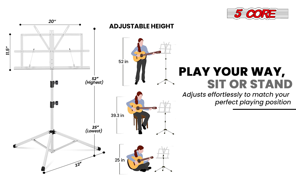 Music Stand,2 in 1 Dual-Use Folding Sheet Music Stand,Desktop Book Stand