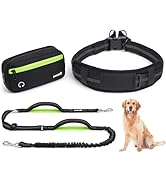 Dog Leash Hands Free, Walking Waist Belt with Pouch Removable &amp; Multifunctional|Shock Absorbing B...