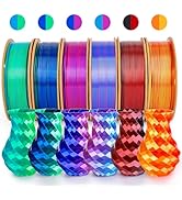 Silk PLA+ 3D Printing Filament Dual Color 6 Packs - dikale 1.75mm, 250g x 6 Spools Bundle, Gold&amp;R...