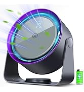Nezylaf Rechargeable Desk Fan, 5-Speed Quiet Strong Airflow Battery Operated Table Fan with Touch...