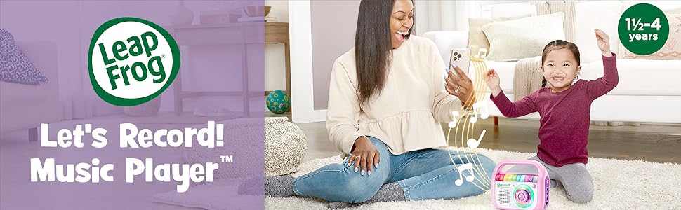 Kid and mom play together and listen to the LeapFrog, Let’s Record! Music Player. 1.5-4 years.