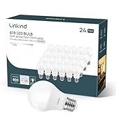 Linkind A19 LED Light Bulb, 60W Equivalent, 9W 2700K Soft White, 800 Lumens Non-Dimmable, E26 Sta...