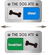 Dog Feeding Supplies Sign with Magnet, Pet Feeding Tracker with The Dog Ate, Acrylic Dog Paw 2 Ar...