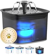 Veken 95oz/2.8L Pet Fountain, Automatic Cat Water Fountain Dog Water Dispenser with Replacement F...