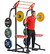 Sunny Health &amp; Fitness Power Zone Half Rack Heavy Duty Performance Power Cage