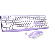 Wireless Mouse &amp; Keyboard Combo, 2.4 GHz Full-Sized Keyboard and Mouse with USB Receiver, 3 Level...