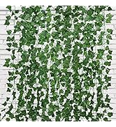 RECUTMS Fake Vines 24 Pack 173 FT Artificial Ivy Leaves Leaf Plants Vines Greenery Garland Hangin...