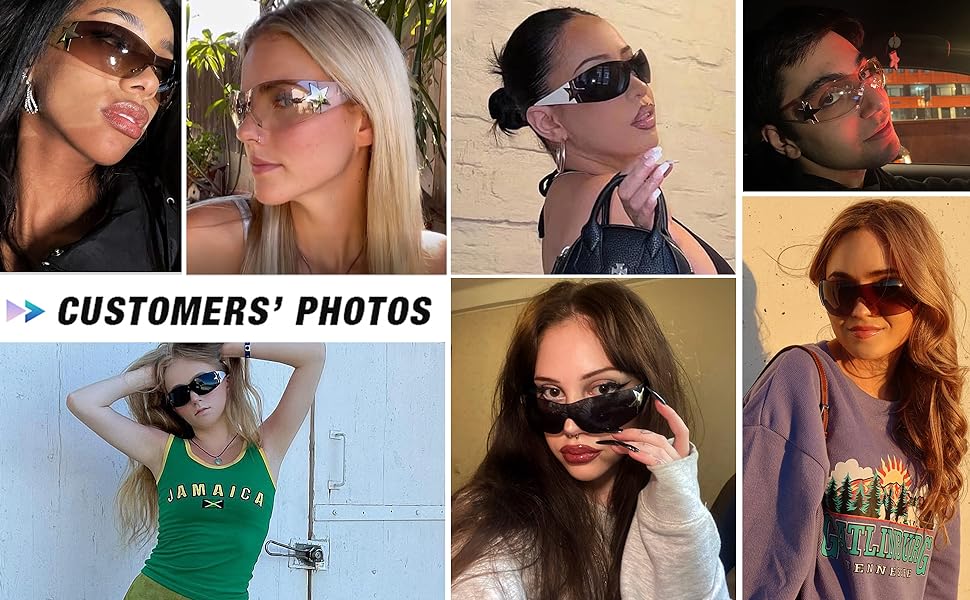 liksmu rimless y2k sunglasses for women men fans show