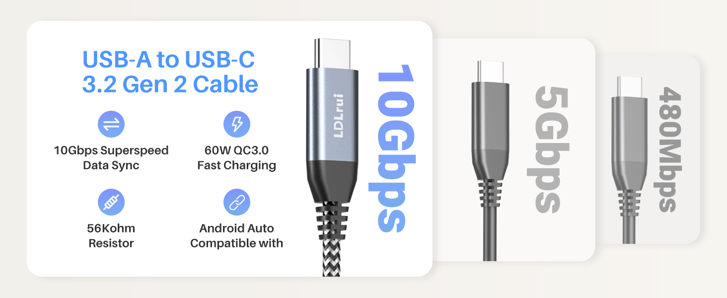 type a to type c data cable