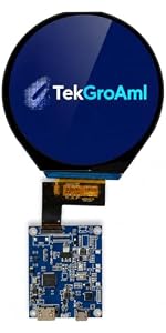 TekGroAml 4 Inch 720x720 Round Capacitive Touch LCD Display,Micro H/D Board