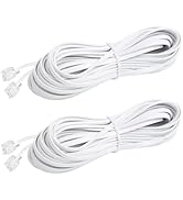 Awishwell Phone Cord for Landline, 2 Pack 26 Feet(8M) RJ11 6P4C Phone Extension Cord, White Telep...
