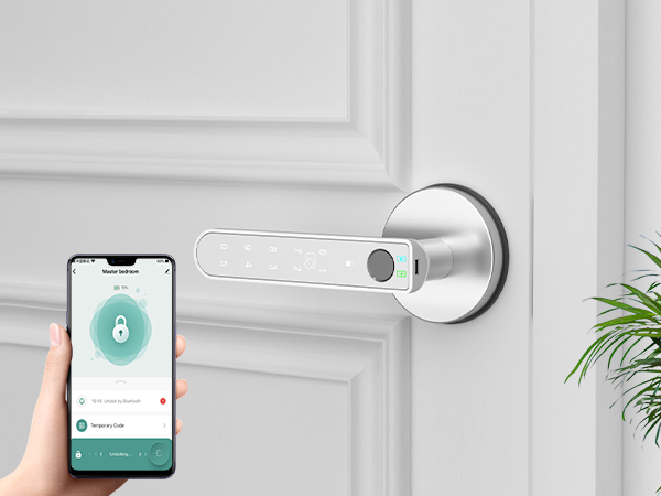 Code Door Knob APP Unlock Silver