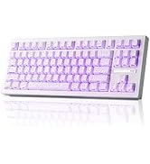 ZORNHER ZH870 Wireless Mechanical Gaming Keyboard,80% White Custom Creamy Sound Keyboard with Lig...
