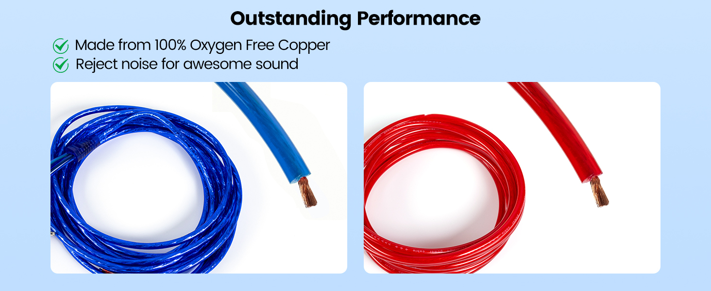  Muzata 10 Gauge Amplifier Installation Kit Auto Audio Cables M027