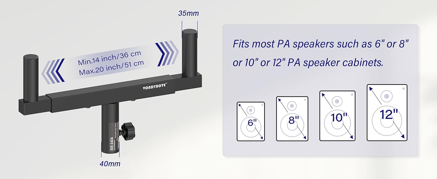 Fits most PA speakers