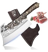 ROCOCO 2lb Dragon Butcher Knife Heavey Duty Cleaver Knife for Meat Bone Cutting 9.5