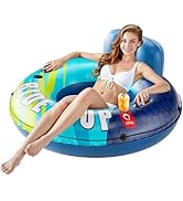 QPAU Inflatable River Tube, 0.4 mm Thickened Puncture-Resistant Heavy Duty River Float, River Raf...