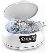 KUNPHY Jewelry Cleaner, 700ml(24.5 Oz) 48KHz Ultrasonic Jewelry Cleaner with 3 Digital Timers, Ul...