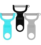Original Vegetable Peeler, Potato Peelers for kitchen Carbon Steel Blade 3-Pack Grey/Blue/Black