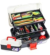 TCMBY 3 Layers Tackle Box with Tackle Included, 321Pcs Fishing Lures Kit Contains Pliers, Crankba...