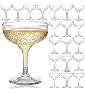 Peohud Set of 20 Coupe Cocktail Glasses, 5 Oz Unbreakable Acrylic Martini Glasses, Reusable Champ...