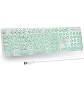 iTastatur Typewriter Keyboard 104-key Punk Gaming Retro Keyboard LED White Backlit Cute Keyboard ...