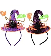 Mobestech 2pcs Spider Witch Hat Headband Halloween Headpiece Witch Headband Adult Witch Headpiece...