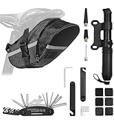 Aikolesa Bicycle Seat Bag Water Proof with Bike Tool Kits, Bike Pack Under Seat with Bike Tire Pu...