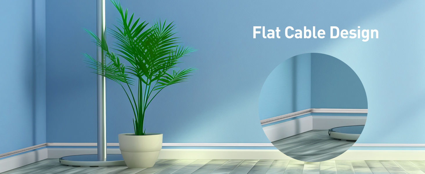 360° Rotating Flat Plug Short Extension Cord