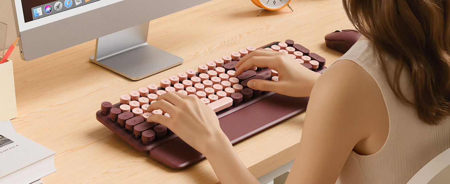 Inspire creativity with this vintage-style keyboard. Foldable legs offer comfortable typing angle
