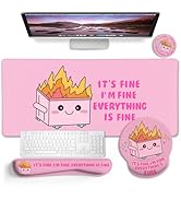 Blusabaca Dumpster on Fire Mouse Pad Desk Pad, Funny Cute Desk Mat Large Gaming Mouse Pad with Wr...