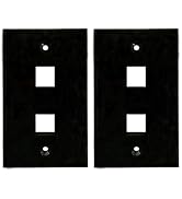 BUPLDET 2 Port Keystone Wall Plate Glossy Black - Single Gang 2 Hole Keystone Jack Wallplate for ...