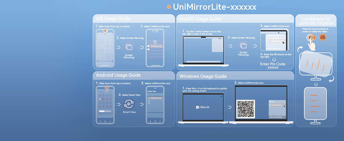 Series of wireframe or blueprint-style interface designs showing various screen layouts and UI elements against light blue background.