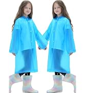 HOOMBOOM 2 Pack Waterproof Raincoats for Kids Reusable,EVA Rain Ponchos Emergency Rain Jacket for...