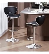 Bar Stools Set of 2, Adjustable Swivel Barstools for Kitchen Counter, Modern PU Leather Counter H...