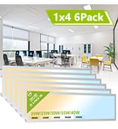 YXL 1x4 LED Flat Panel Light, Drop Ceiling Lights Fixture, Selectable Features, 20W/25W/30W/35W/4...