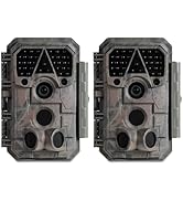 Meidase 2 Pack (Non-Cellular, Non-WiFi) Trail Camera P70, 64MP 1296p, No-Glow IR Night Vision, Mo...