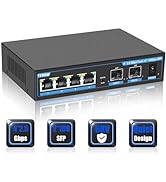TEROW 2.5G Ethernet Switch, Unmanaged 6-Port Switch, 4 x 2.5G Base-T & 2 x 10G SFP, Multi-Speed N...