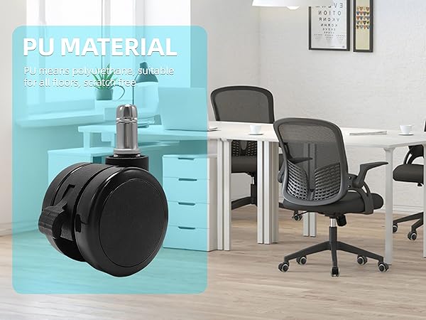 Office Chair Brake Twin Caster Wheels