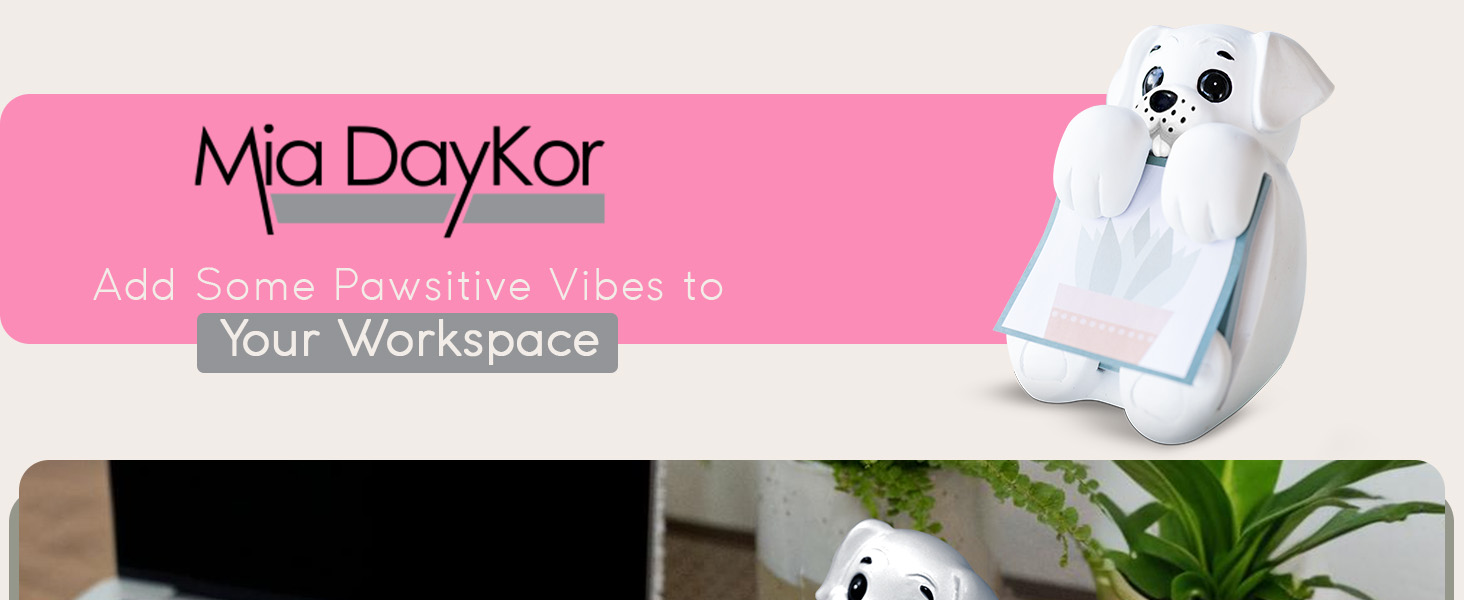 Cute post-it note holder for desk organization with easy pop-up sticky note dispenser design