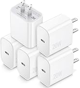 USB C Charger Block, TypeC Charging Blocks 5Pack, 20W PD Quick Fast Charger Box Brick Cube Compat...