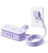 Travel Power Strip, SMALLRT Extension Cord with Multiple Outlets, 6.5FT Wrapped Extension Flat Pl...