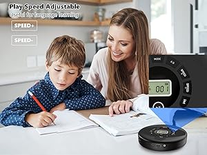 Portable cd player with adjustable play speed