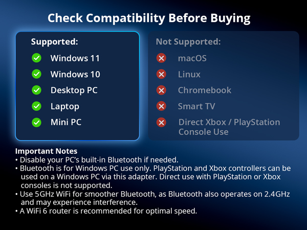 Compatibility With Windows Systems and Supported Desktop PC and Laptop Devices
